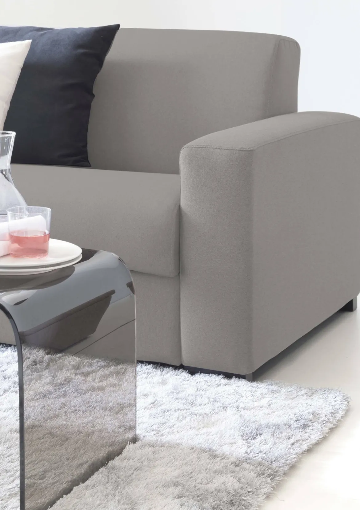 Divano con braccioli grigio 180x95x90h cm - Cianite