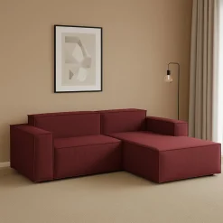Divano con braccioli rosso 240x170x70h cm - Ameli