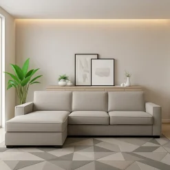 Divano con braccioli tortora 260x95x90h cm - Sodalite