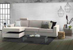 Divano con braccioli tortora 280x95x85h cm - Akela