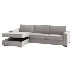 Divano con contenitore grigio 260x95x90h cm - Sodalite