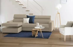 Divano con penisola beige 280x95x85h cm - Akela