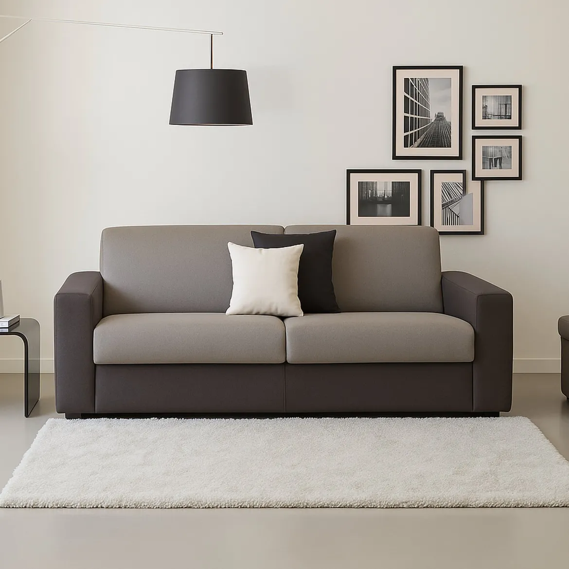 Divano con penisola grigio e antracite 220x95x90h cm - Ayta