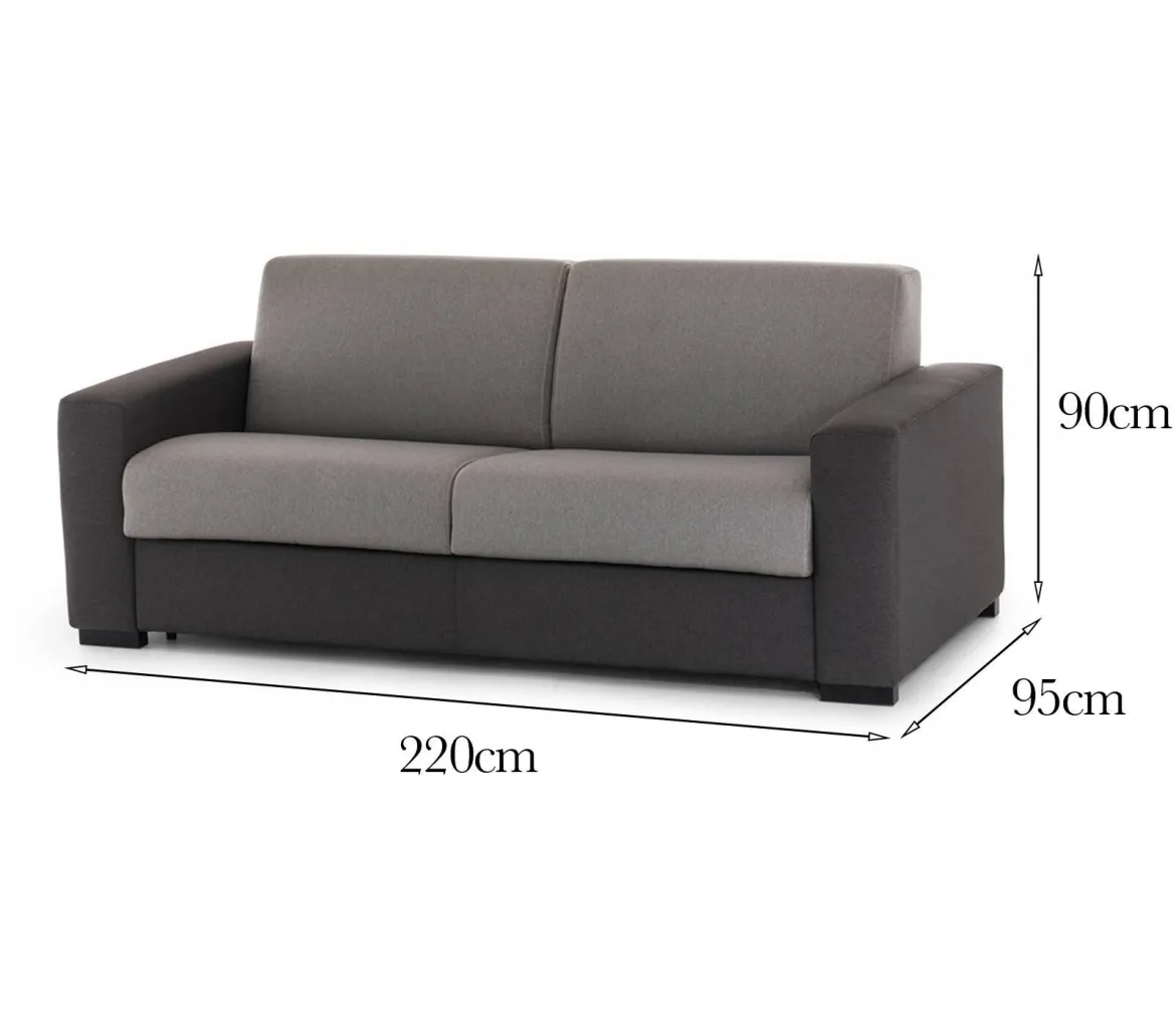 Divano con penisola grigio e antracite 220x95x90h cm - Ayta