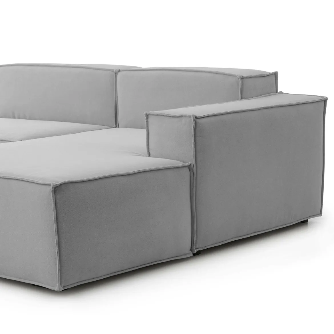 Divano con penisola grigio 300x170x70h cm - Ananas
