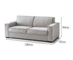 Divano con portacuscini grigio 180x95x90h cm - Ayramah