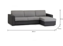 Divano contenitore grigio 260x95x90h cm - Azechiele