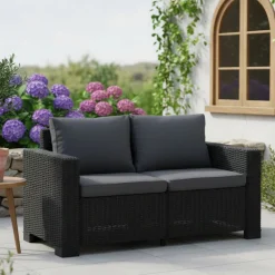 Divano da esterno Roberval, 141x68 h72 cm, Antracite
