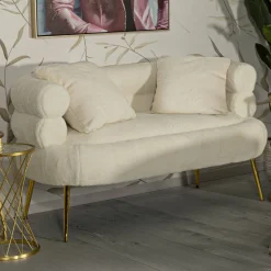Divano design bianco e oro 133x68x69h cm - Casier
