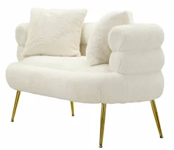 Divano design bianco e oro 133x68x69h cm - Casier