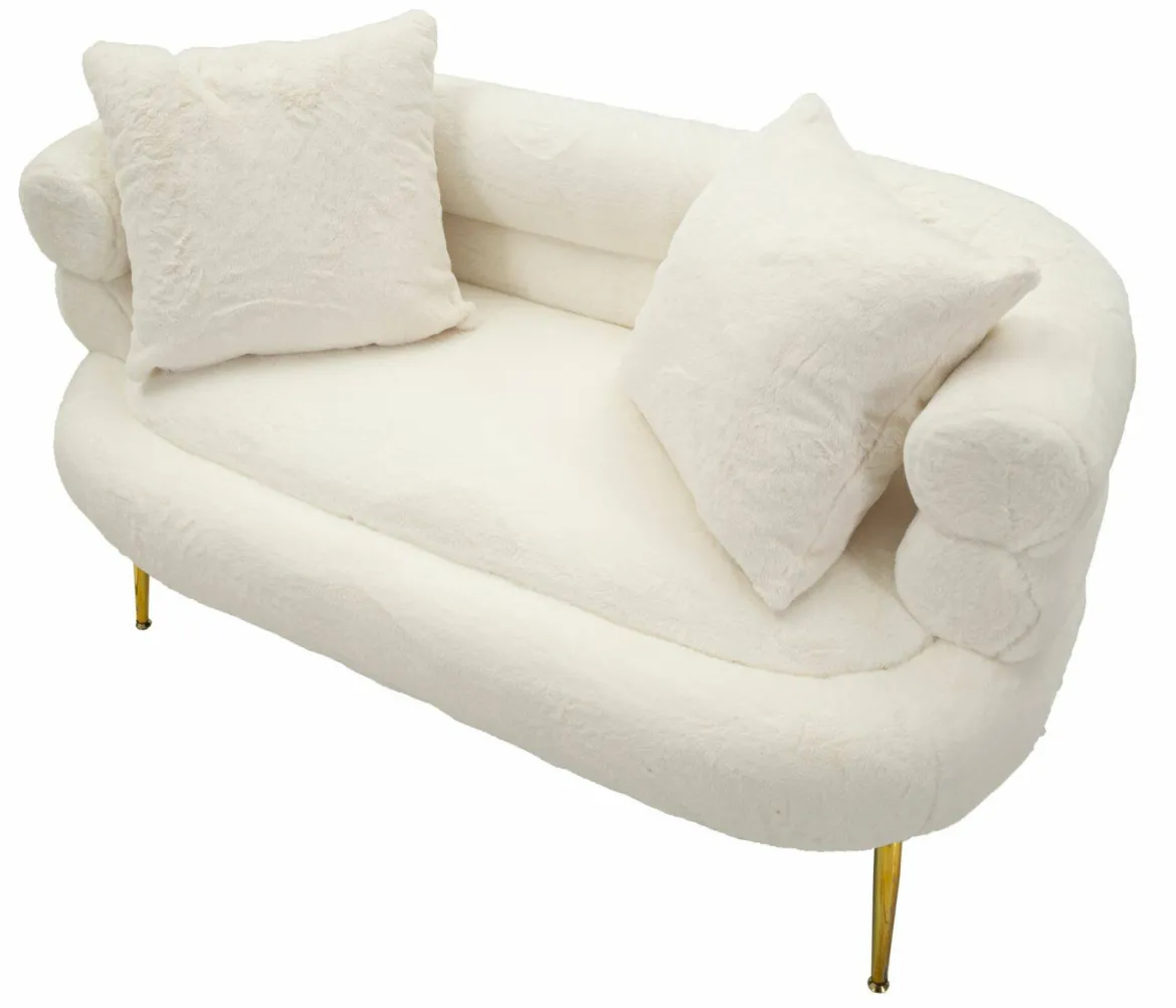 Divano design bianco e oro 133x68x69h cm - Casier