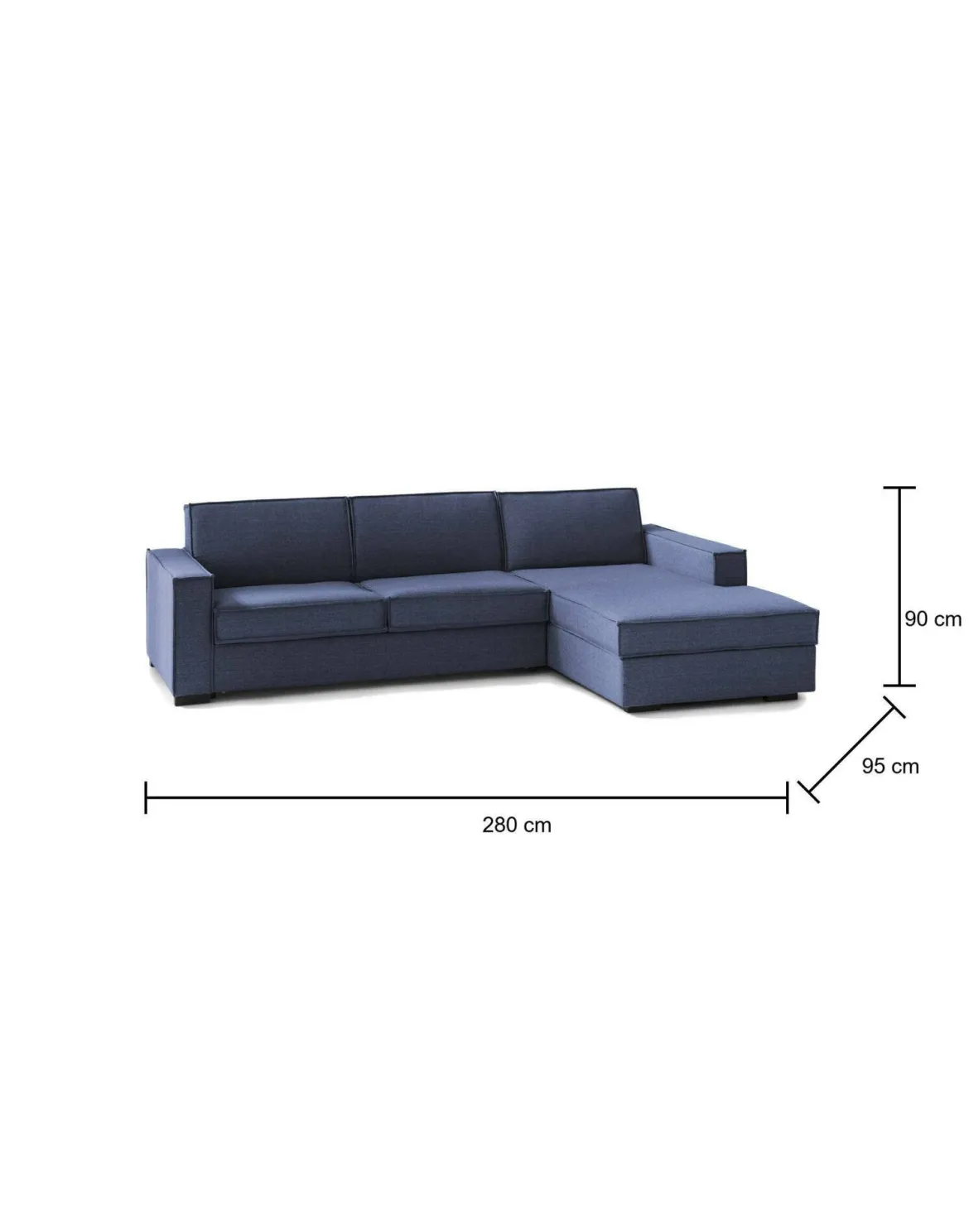 Divano design blu 280x95x90h cm - Ametrino