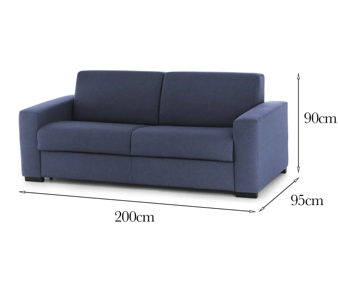 Divano design blu 200x95x90h cm - Azier