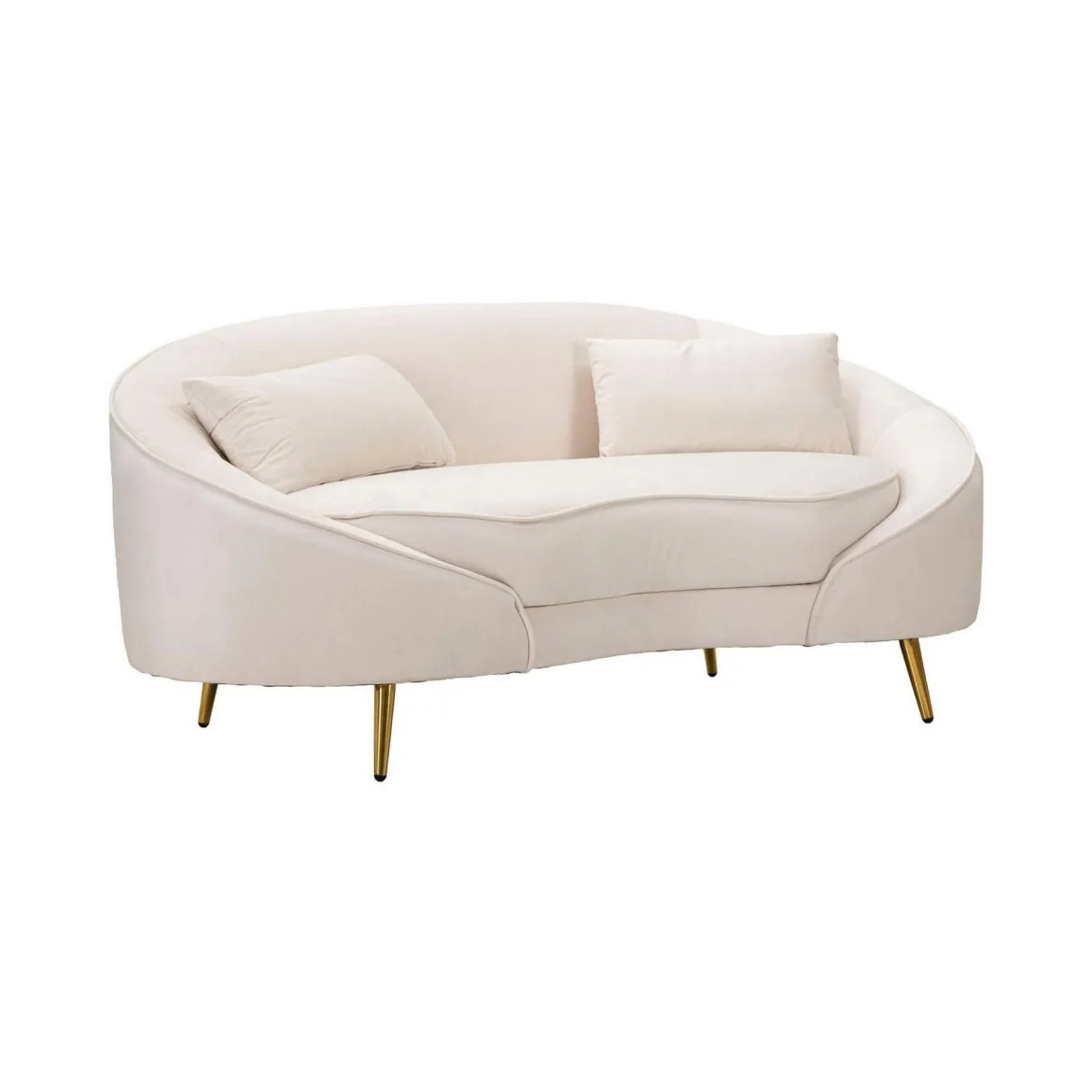 Divano design crema e oro 148x84x68h cm - Gupta