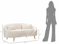 Divano design crema e oro 148x84x68h cm - Gupta
