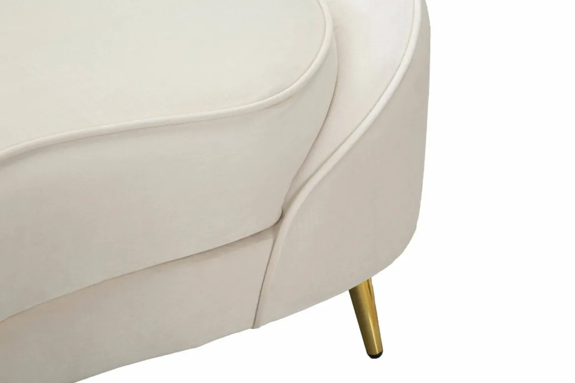 Divano design crema e oro 148x84x68h cm - Gupta