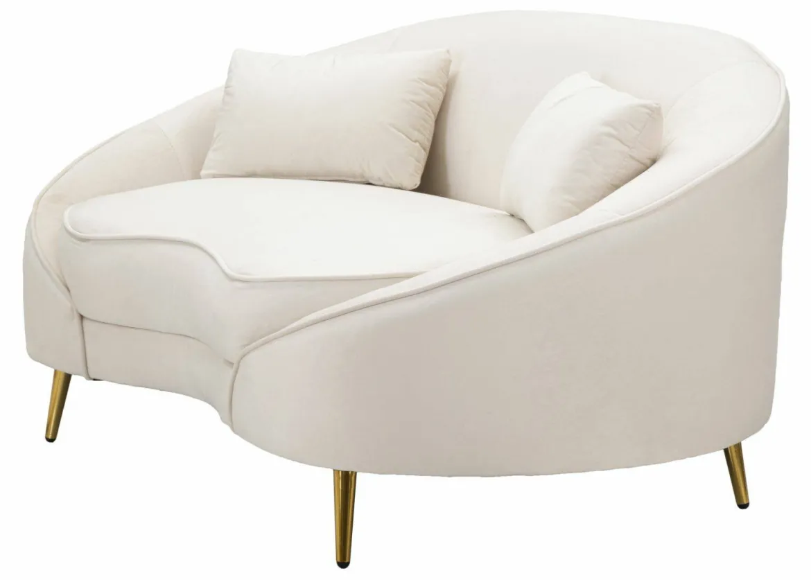 Divano design crema e oro 148x84x68h cm - Gupta