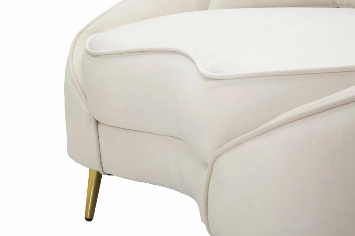 Divano design crema e oro 148x84x68h cm - Gupta