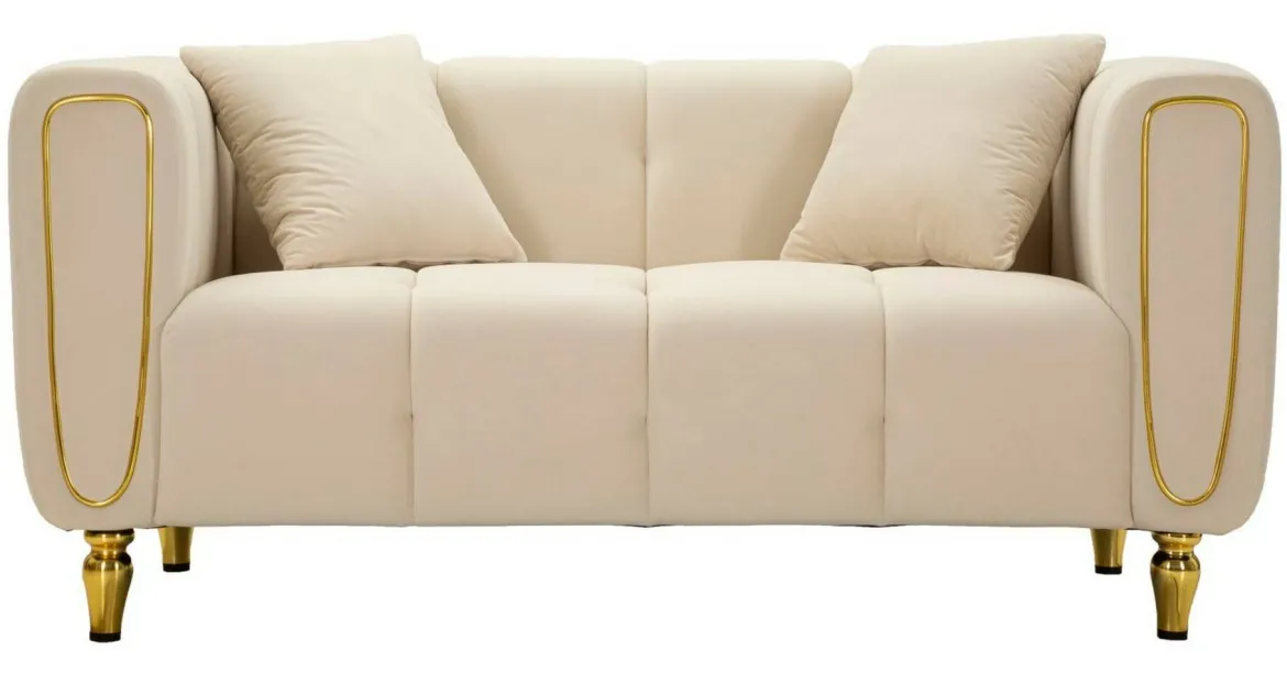 Divano design crema e oro 81x155x71h cm - Gandolfo