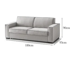 Divano design grigio 180x95x90h cm - Arki