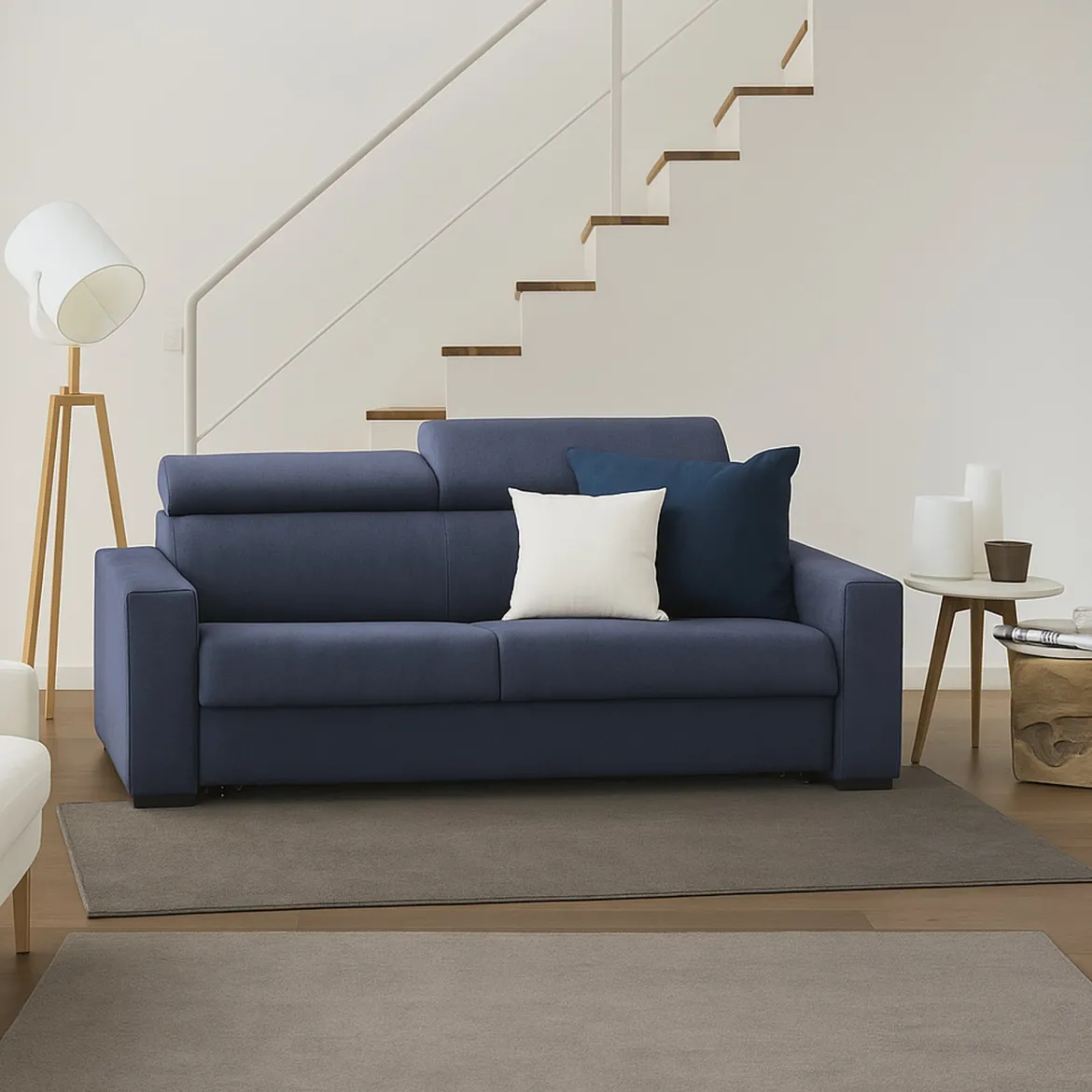 Divano elegante blu 160x95x85h cm - Nukualofa
