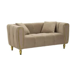 Divano elegante grigio e oro 81x155x71h cm - Gandolfo