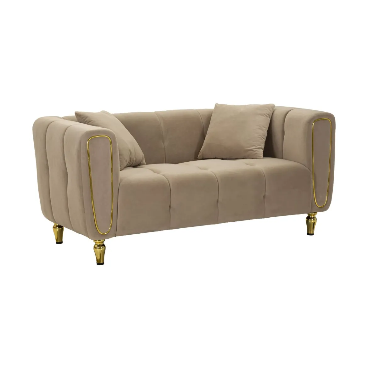 Divano elegante grigio e oro 81x155x71h cm - Gandolfo