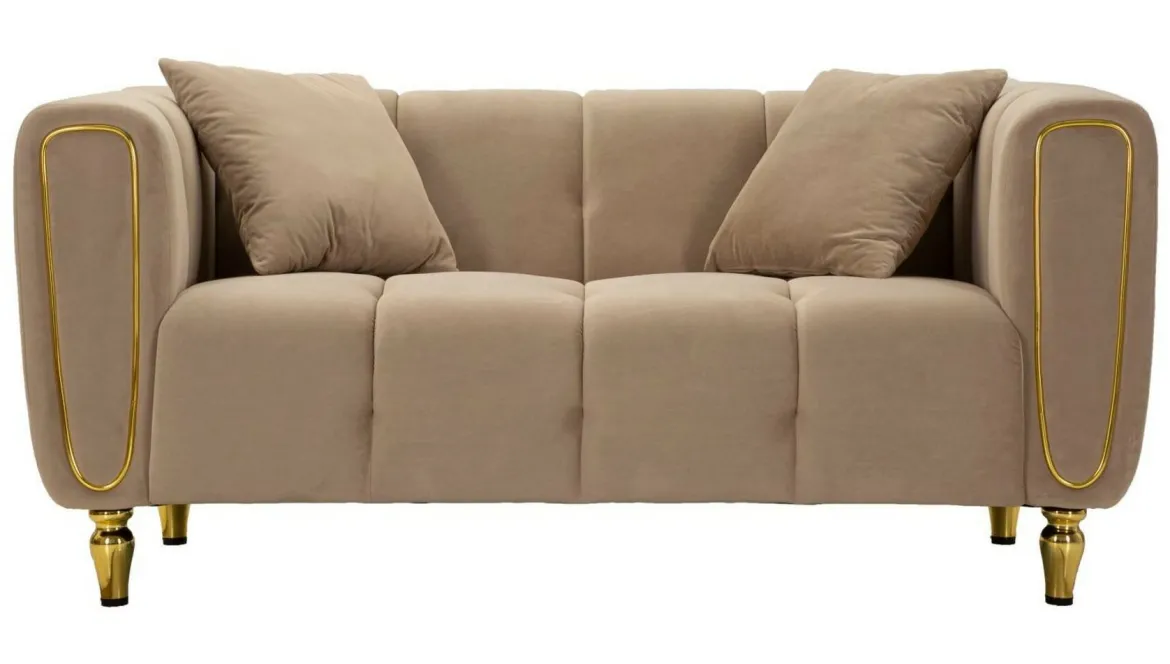 Divano elegante grigio e oro 81x155x71h cm - Gandolfo