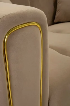 Divano elegante grigio e oro 81x155x71h cm - Gandolfo