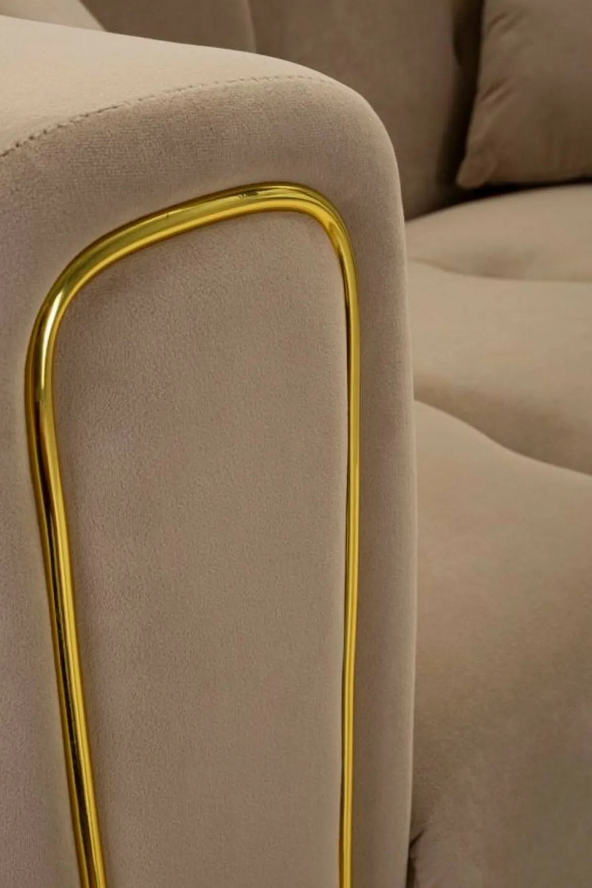 Divano elegante grigio e oro 81x155x71h cm - Gandolfo