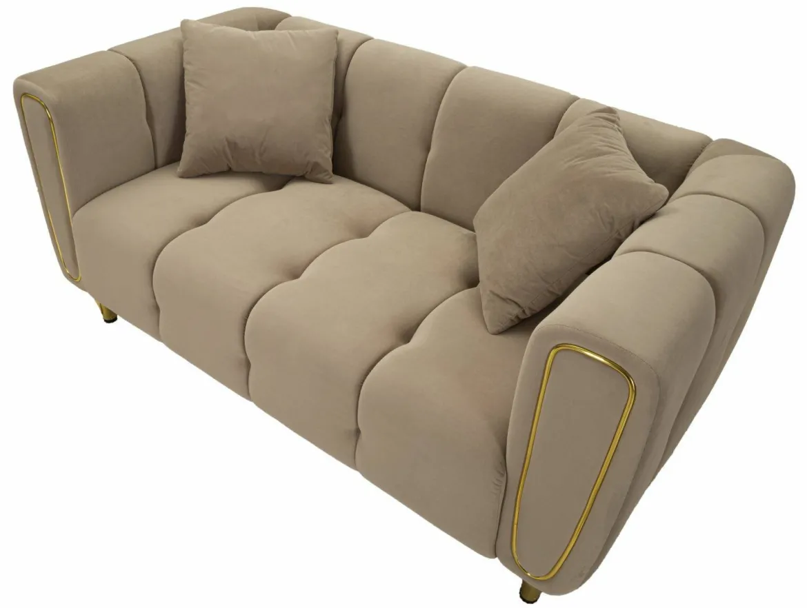 Divano elegante grigio e oro 81x155x71h cm - Gandolfo