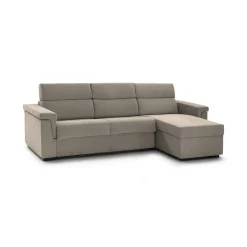 Divano Fisso con Penisola Grigio Tortora Sfoderabile Reversibile 285x160 cm, Idrorepellente Multiposizione Made in Italy - Cintano