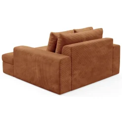 Divano Fisso 2 Posti Arancione Cuscini Sfoderabili Braccioli 162x167x86h cm, Posti a Sedere 2 - Comazzo