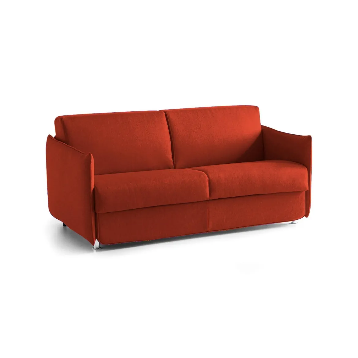 Divano Fisso 2 Posti Arancione Sfoderabile Idrorepellente 185x95x100h cm, Lavabile Made in Italy - Lapio