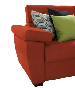 Divano Fisso 2 Posti Arancione Sfoderabile Idrorepellente 200x95x100h cm, Lavabile Made in Italy - Letino
