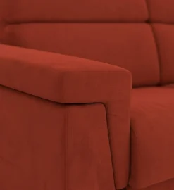 Divano Fisso 2 Posti Arancione Sfoderabile Idrorepellente 205x95x100h cm, Lavabile Made in Italy - Gorreto