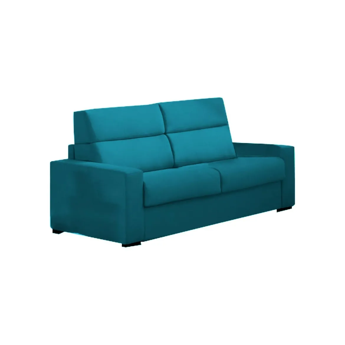 Divano Fisso 2 Posti Azzurro Sfoderabile Idrorepellente 180x95x90h cm, Lavabile Made in Italy - Varedo
