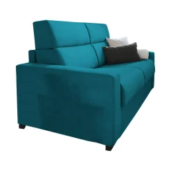 Divano Fisso 2 Posti Azzurro Sfoderabile Idrorepellente 200x95x100h cm, Lavabile Made in Italy - Letino