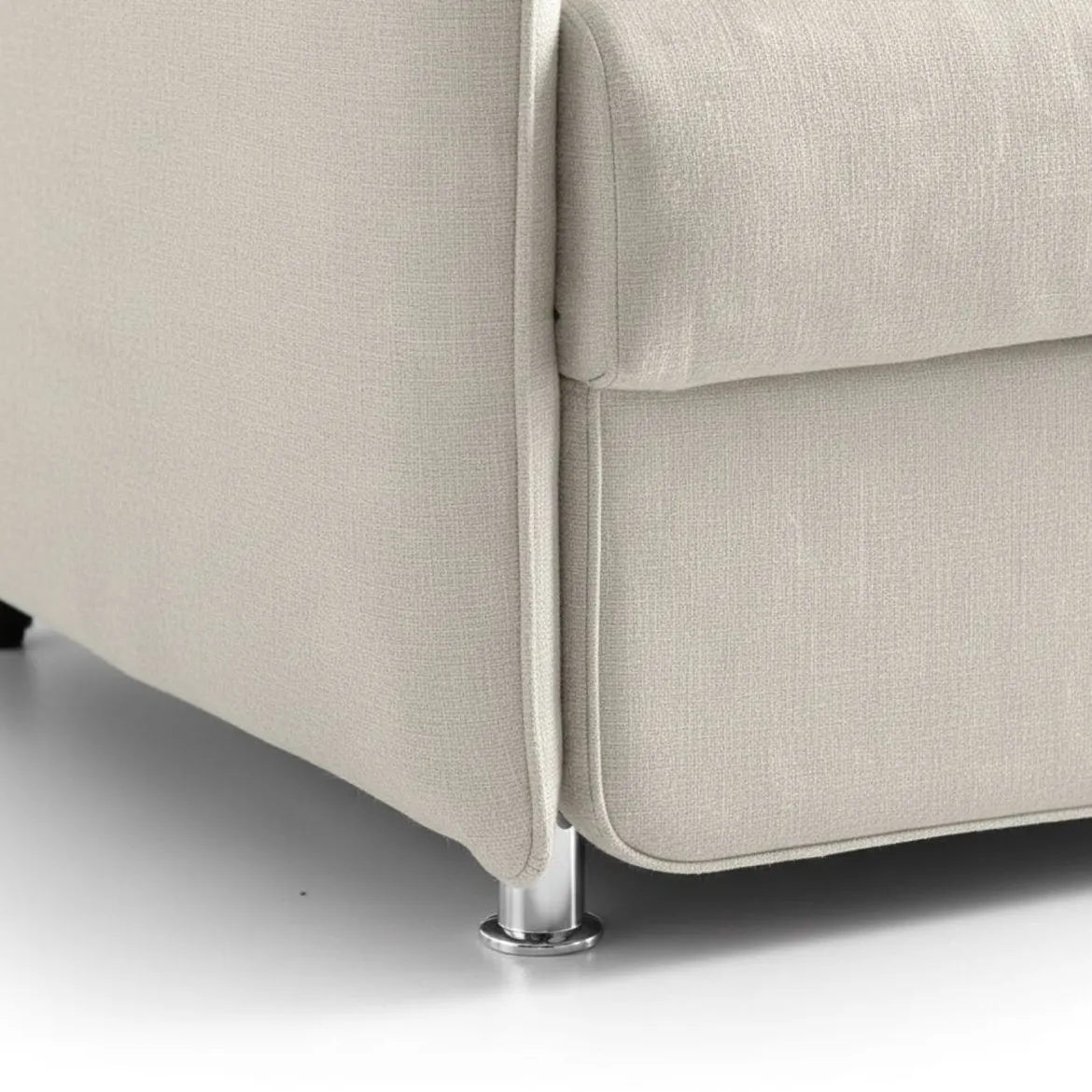 Divano Fisso 2 Posti Beige Sfoderabile Idrorepellente 160x95x90h cm, Lavabile Made in Italy - Monleale