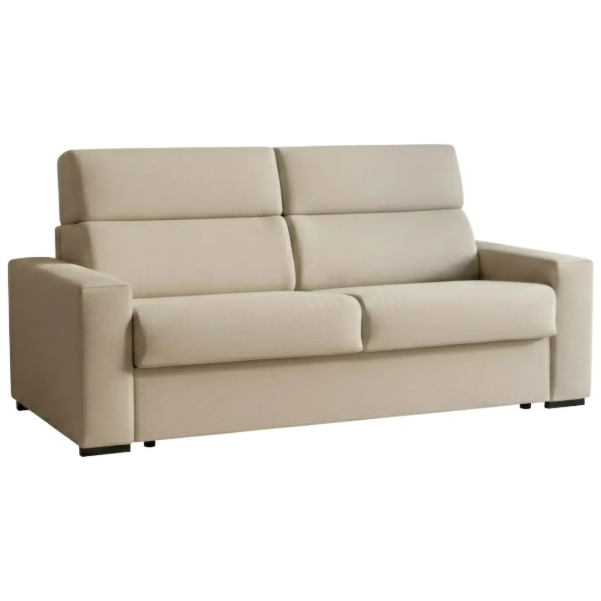 Divano Fisso 3 Posti Beige Sfoderabile Lavabile 225x95 cm, Braccioli Made in Italy - Cantu