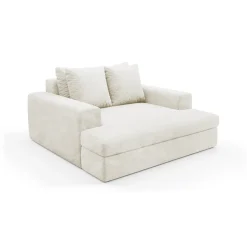 Divano Fisso 2 Posti Bianco Crema Cuscini Sfoderabili Braccioli 162x167x86h cm, Posti a Sedere 2 - Comazzo