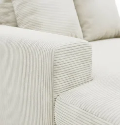 Divano Fisso 2 Posti Bianco Crema Cuscini Sfoderabili Braccioli 162x167x86h cm, Posti a Sedere 2 - Comazzo