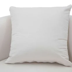 Divano Fisso 2 Posti Bianco oro Effetto Velluto Cuscini Inclusi 127x74x71h cm, Braccioli - Dingle