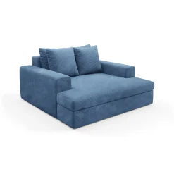 Divano Fisso 2 Posti blu Cuscini Sfoderabili Braccioli 162x167x86h cm, Posti a Sedere 2 - Comazzo
