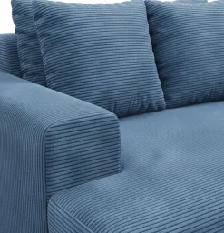 Divano Fisso 2 Posti blu Cuscini Sfoderabili Braccioli 162x167x86h cm, Posti a Sedere 2 - Comazzo