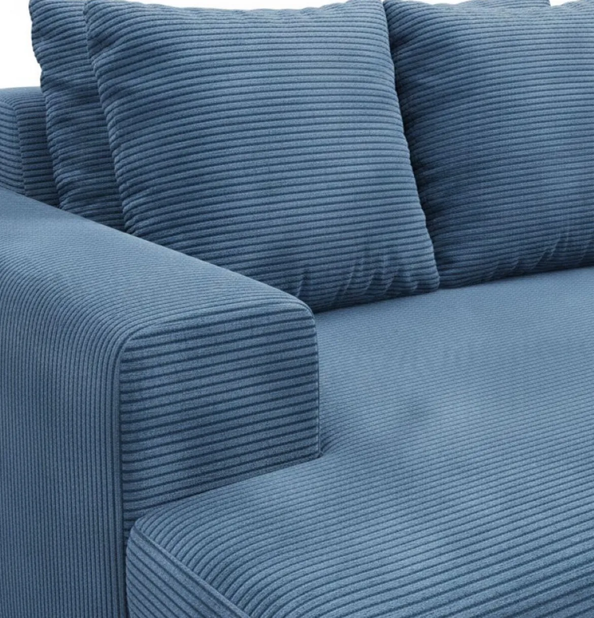 Divano Fisso 2 Posti blu Cuscini Sfoderabili Braccioli 162x167x86h cm, Posti a Sedere 2 - Comazzo