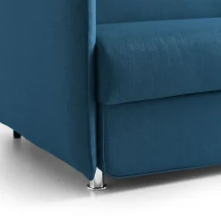 Divano Fisso 2 Posti blu Sfoderabile Idrorepellente 160x95x90h cm, Lavabile Made in Italy - Monleale