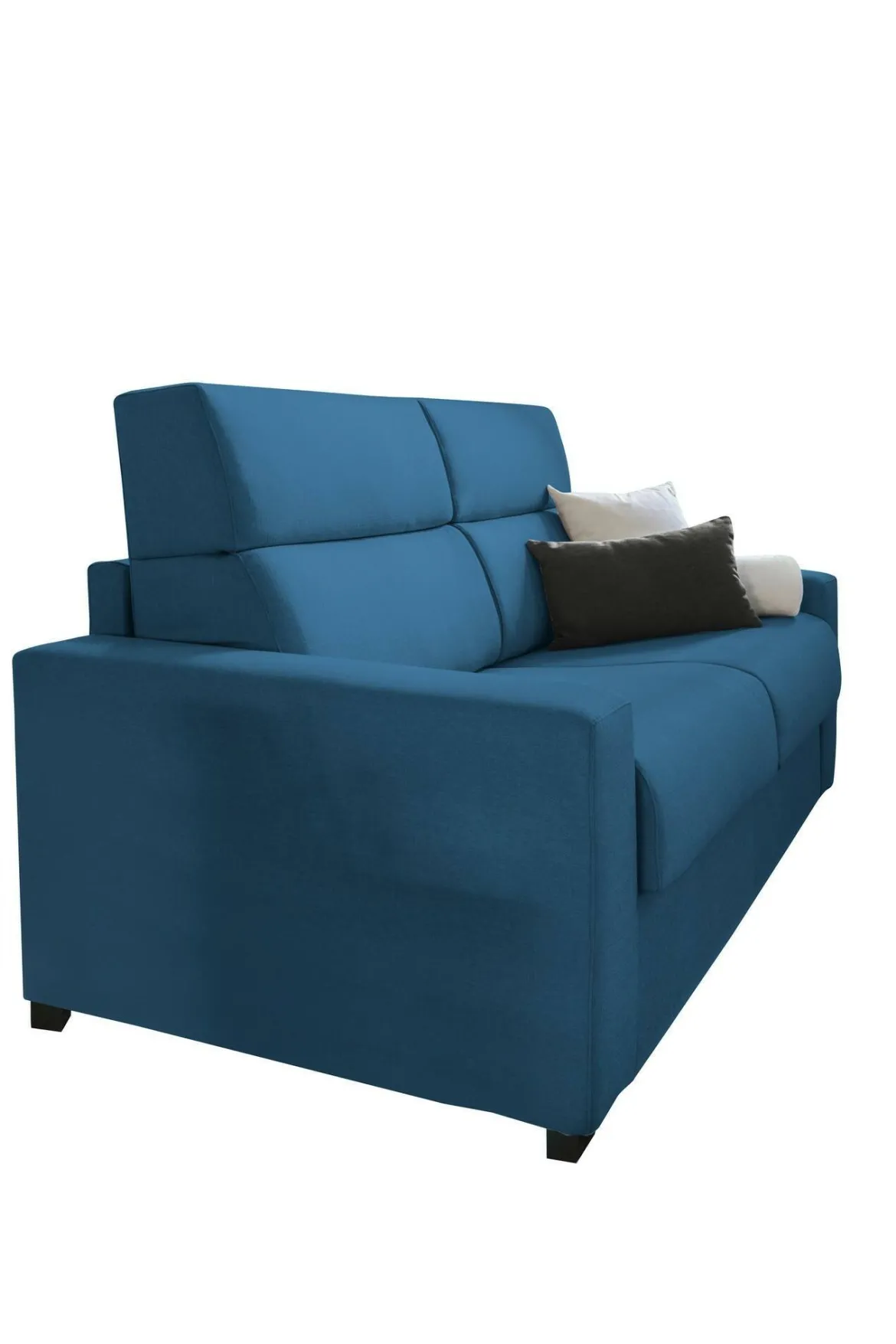 Divano Fisso 3 Posti blu Sfoderabile Lavabile 225x95 cm, Braccioli Made in Italy - Cantu