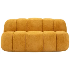 Divano Fisso 2 Posti Giallo Senape Posti a Sedere 2 Materiale Struttura in Legno Nobilitato 82x58x147h cm, Altezza Seduta 40 cm - Alchi