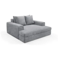 Divano Fisso 2 Posti Grigio Chiaro Cuscini Sfoderabili Braccioli 162x167x86h cm, Posti a Sedere 2 - Comazzo